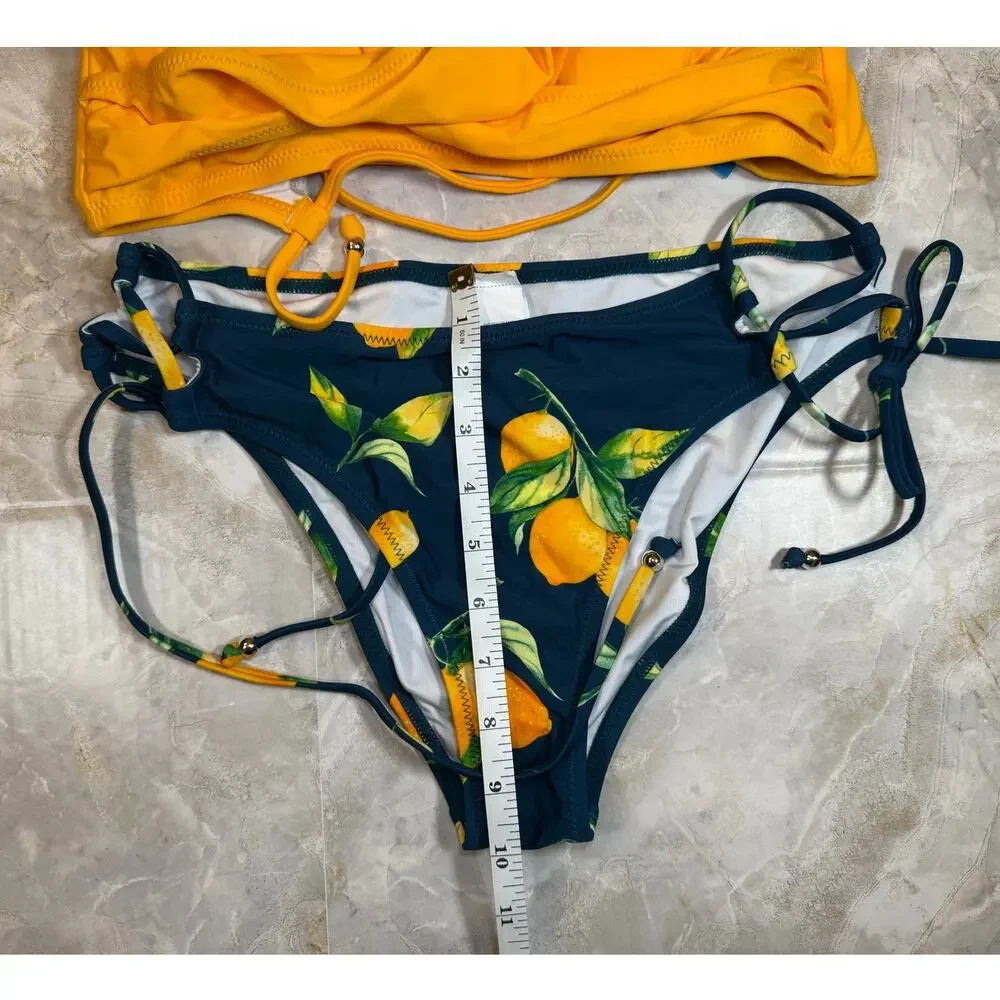 NWT Cupshe Lemon & Sunshine Bikini Sz Medium - Picture 5 of 6